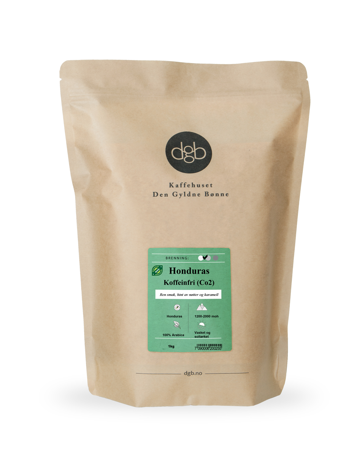 Koffeinfri Franskbrent Honduras økologisk 1kg (Co2) 0