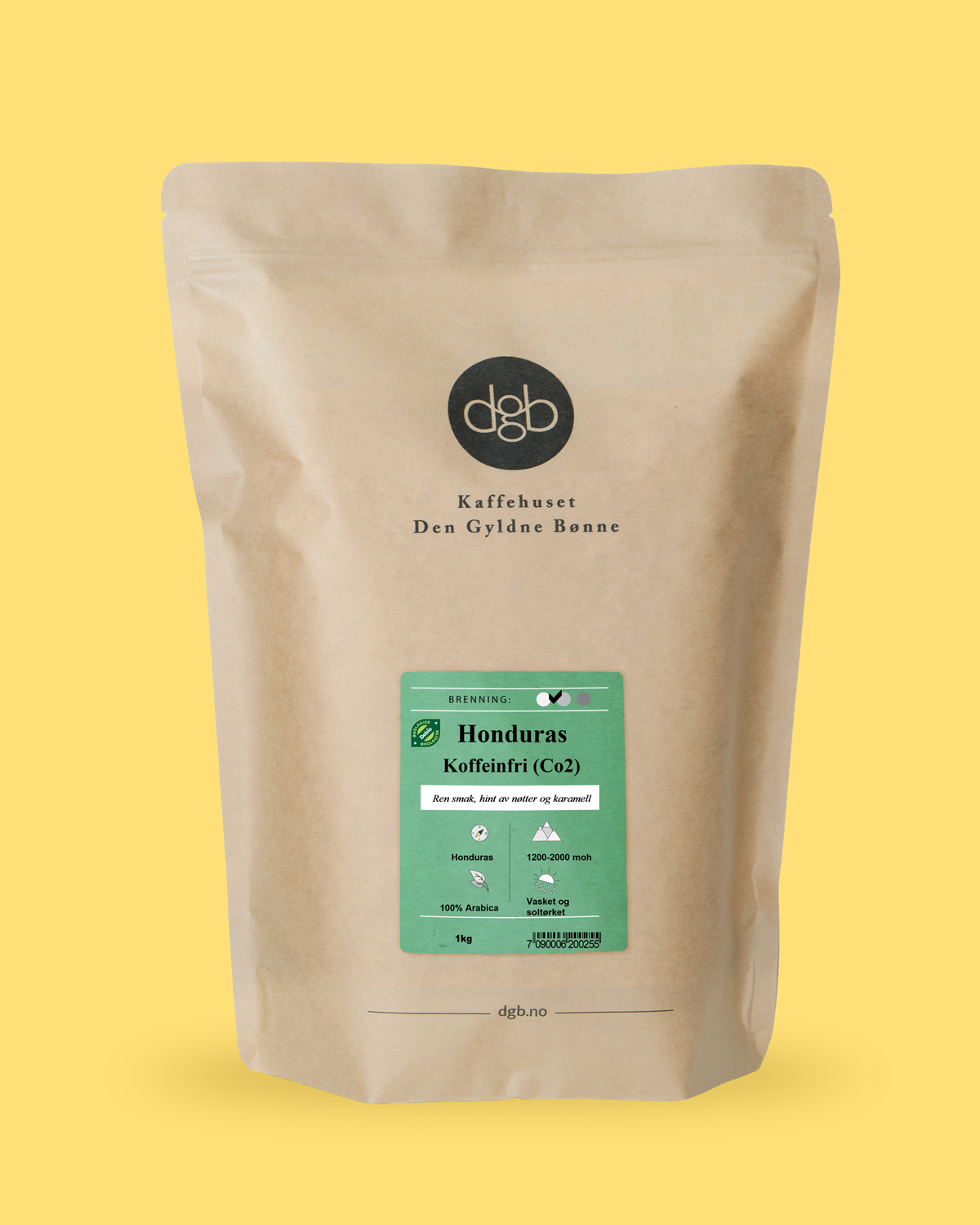 Koffeinfri Franskbrent Honduras økologisk 1kg (Co2) 2